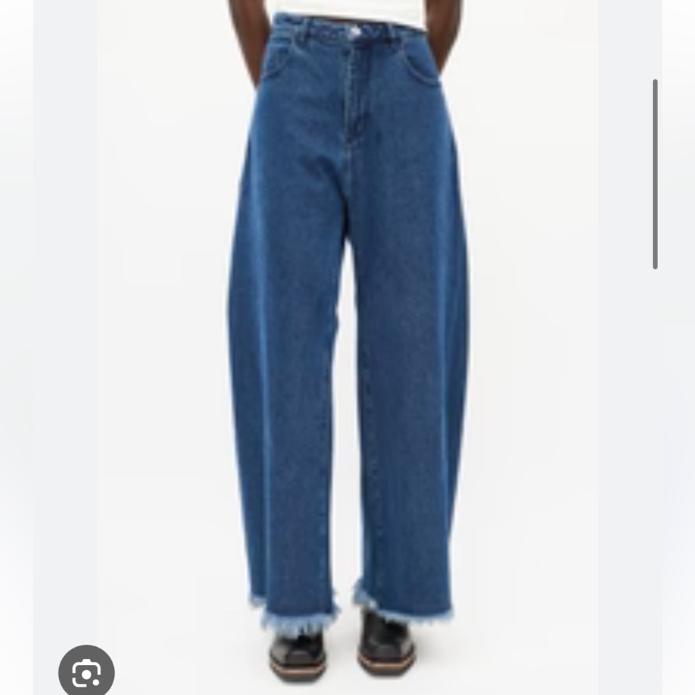NWT Marques Almeida wide leg classic navy jeans, size UK 6/ US 2-4